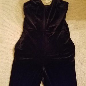 Express Black Velvet Jumpsuit XS